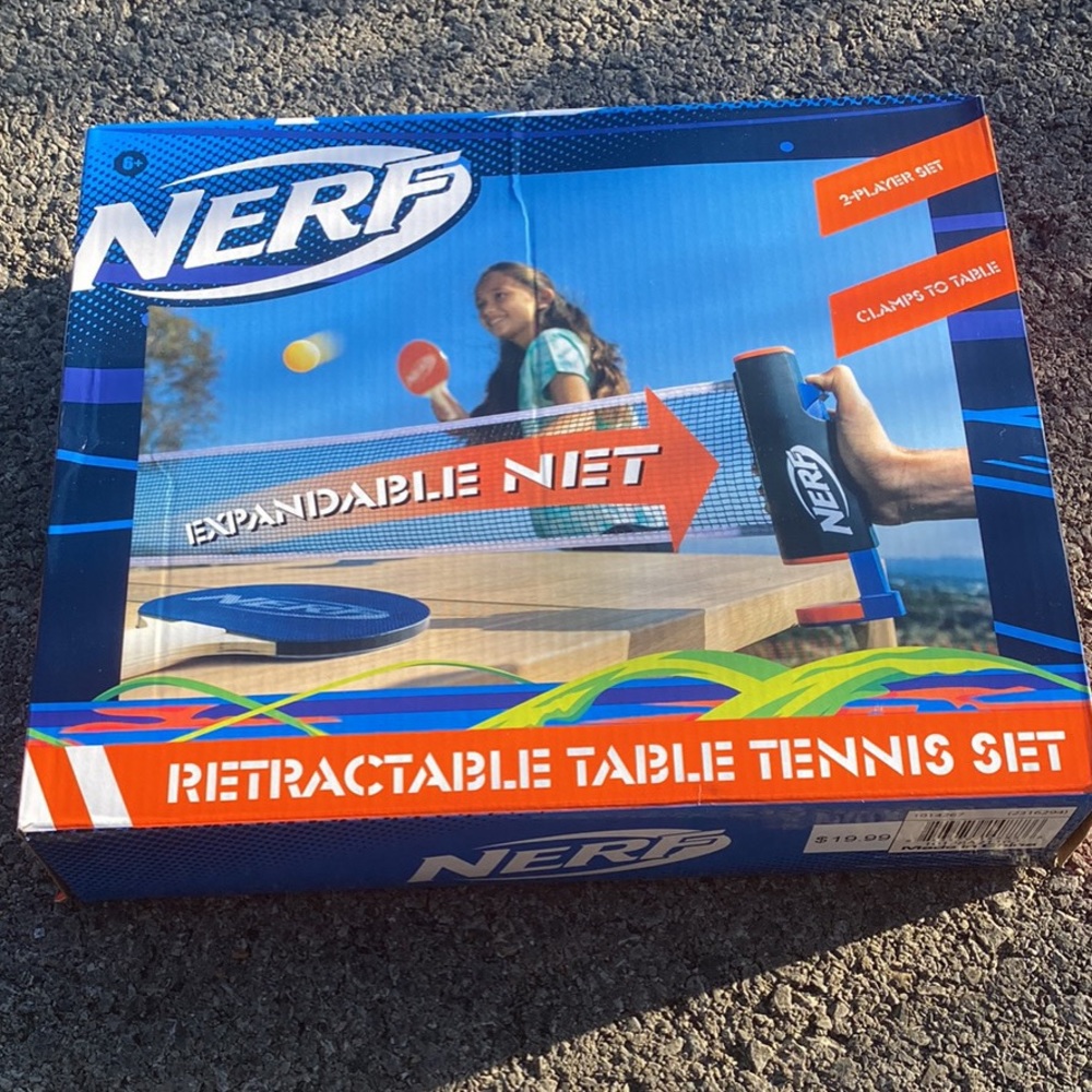 Nerf retractable table tennis set